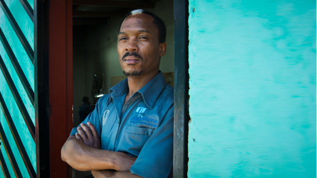 Nqobile Nkosi at his studio in Soweto, South Africa