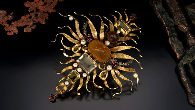 Duquette Solar Motive brooch