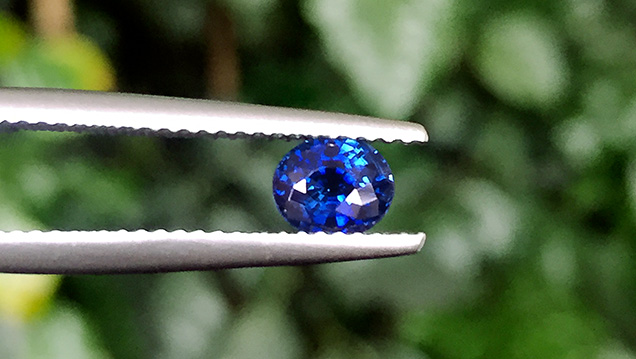 Blue sapphire from Muling, China Blue sapphire from Muling, China