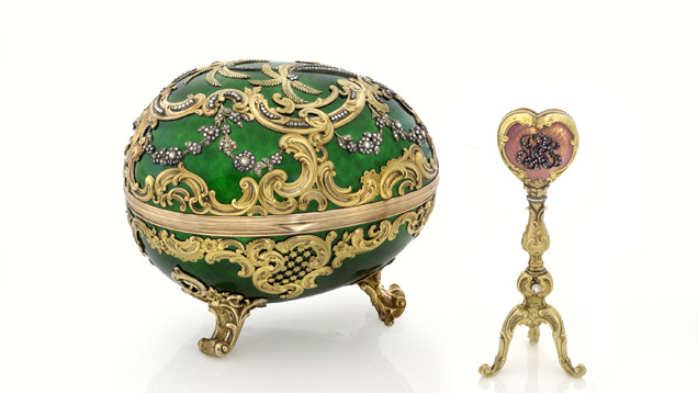 The 1902 Kelch Rocaille Egg. All 7 Kelch eggs created by Michael Perchin, Faberge The 1902 Kelch Rocaille Egg. All 7 Kelch eggs created by Michael Perchin, Faberge
