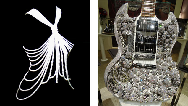 Mikimoto Pearls and Gibson Guitar Mikimoto Pearls and Gibson Guitar