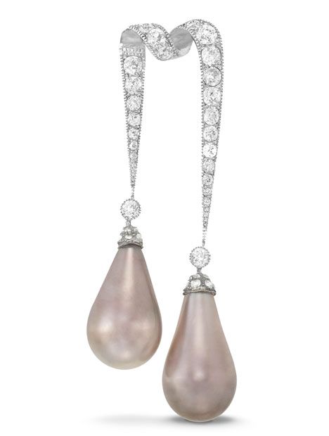 This set of natural drop pearls, believed to have once-belonged to Empress Eugénie of France, achieved a record $3.3 million at William Doyle Galleries’ April auction in New York. Photo courtesy of William Doyle Galleries. This set of natural drop pearls, believed to have once-belonged to Empress Eugénie of France, achieved a record $3.3 million at William Doyle Galleries’ April auction in New York. Photo courtesy of William Doyle Galleries.