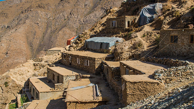 Mountainside homes of the miners. Photo © Andy Lucas
