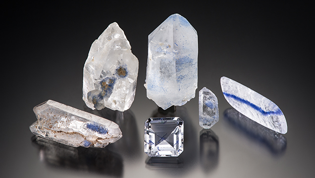 Quartz with dumortierite inclusions