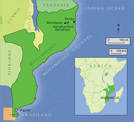 Mozambique map Mozambique map