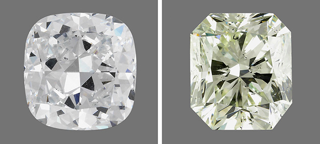 two large synthetic diamonds two large synthetic diamonds
