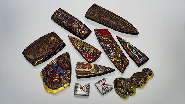 Finished fordite pieces. Finished fordite pieces.