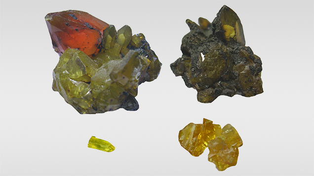 Samples of by-product synthetic zincite Samples of by-product synthetic zincite