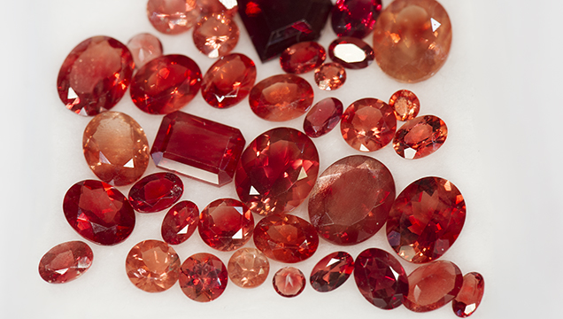 Orangy red sunstone from the Ponderosa mine