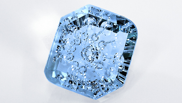 Aquamarine carving by Michael Dyber