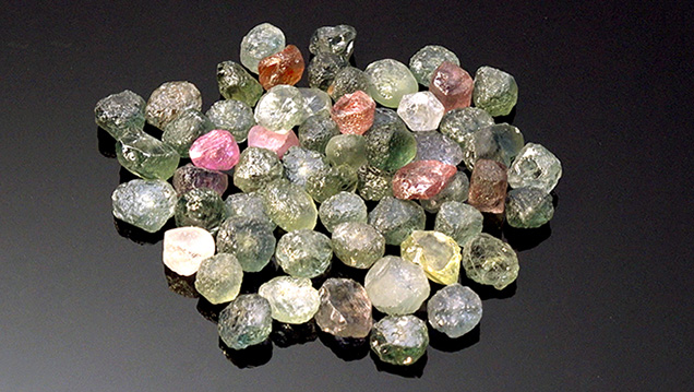 Rough Montana sapphires.