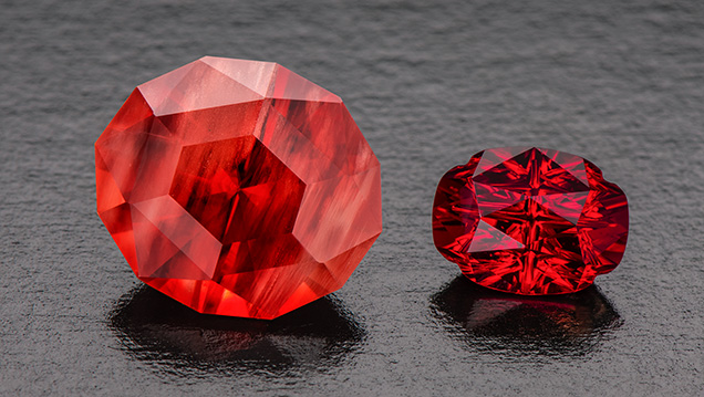 Two Oregon sunstones. Two Oregon sunstones.