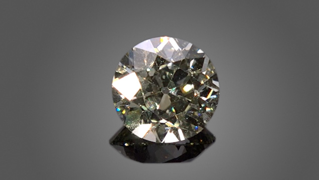 Old European cut diamond. Old European cut diamond.