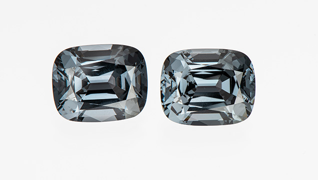 Matched slightly bluish gray spinels. Matched slightly bluish gray spinels.