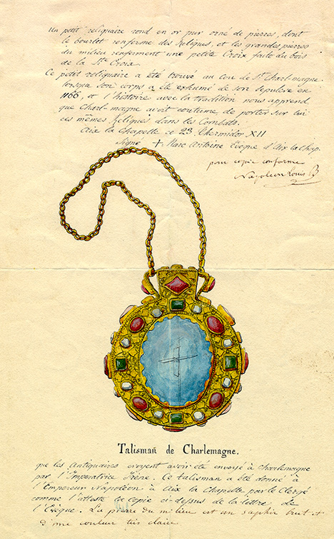 Drawing showing the front of the reliquary.