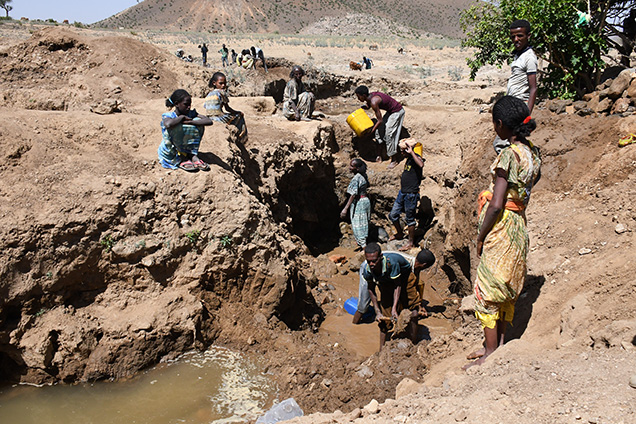 A family crew mining sapphire at Godefey, Ethiopia