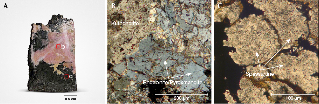 Analysis of a Swiss rhodonite slice Analysis of a Swiss rhodonite slice