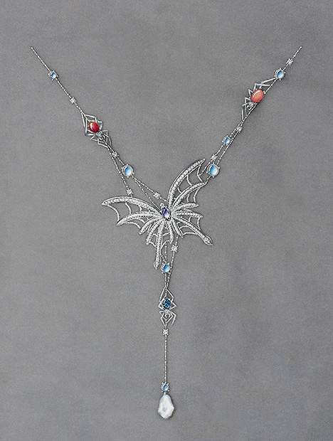 Buccellati award winning butterfly and spider necklace. Buccellati award winning butterfly and spider necklace.
