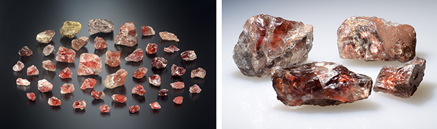 Rough Ethiopian sunstones in a varies of colors and clarities. Rough Ethiopian sunstones in a varies of colors and clarities.