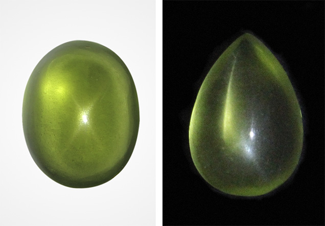 Oval and pear star peridot. Oval and pear star peridot.