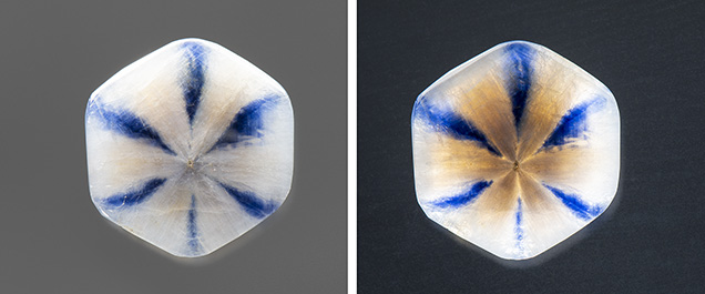 Trapiche sapphire from Mogok, Myanmar. Trapiche sapphire from Mogok, Myanmar.