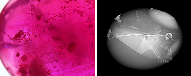 Detailed views of surface-reaching fractures and cavities.