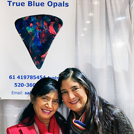 Mother Salma and daughter Natassa Patel of True Blue Opals and Gems of Australia.