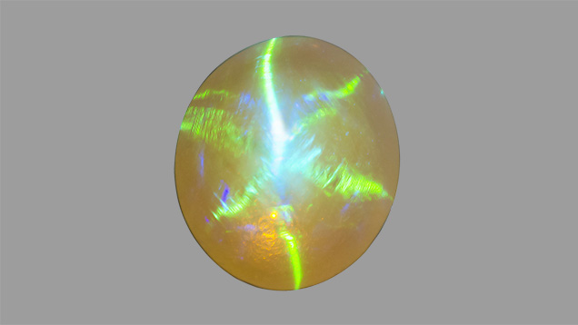 Opal with six-rayed star
