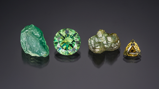 A selection of demantoid from Namibia’s Green Dragon mine. A selection of demantoid from Namibia’s Green Dragon mine.