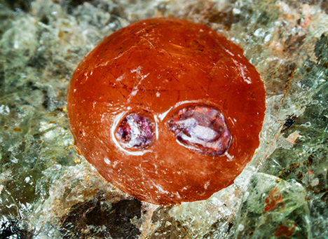 Purple fluorite “eyes.” Purple fluorite “eyes.”