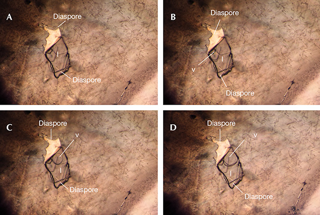 Homogenization of CO2 in a sapphire’s fluid inclusion. Homogenization of CO2 in a sapphire’s fluid inclusion.