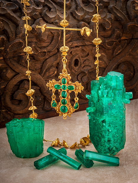 Cross pendant and chain from the wreckage of a Spanish galleon Cross pendant and chain from the wreckage of a Spanish galleon
