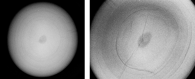 RTX images reveal a void structure. RTX images reveal a void structure.