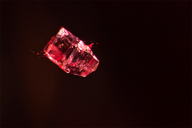 Fluorophlogopite crystal identified by Micro-Raman analysis. Fluorophlogopite crystal identified by Micro-Raman analysis.