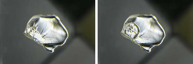 Homogenization of carbon dioxide and gas bubble fluid inclusion in quartz. Homogenization of carbon dioxide and gas bubble fluid inclusion in quartz.