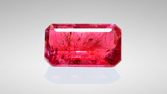 This emerald-cut red beryl weighs 0.22 carats. This emerald-cut red beryl weighs 0.22 carats.