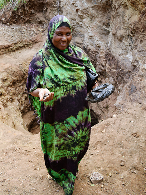Miriam Mshana, an artisanal sapphire miner in Tanzania Miriam Mshana, an artisanal sapphire miner in Tanzania