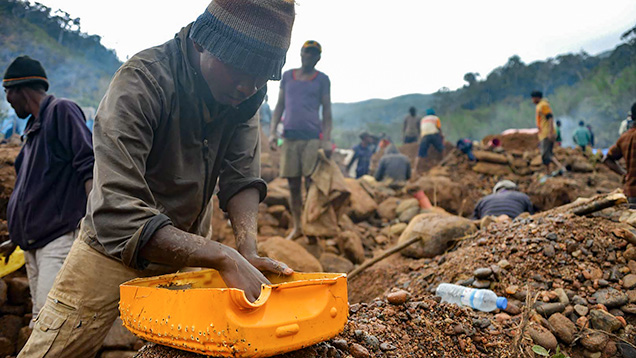 Malagasy miner in search of rubies. Malagasy miner in search of rubies.