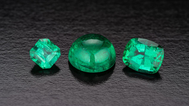 Three Ethiopian emeralds