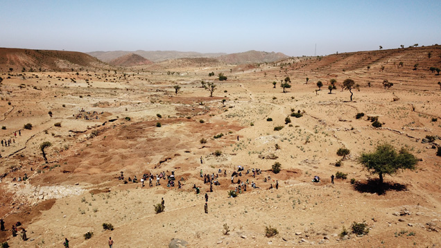 Sapphire mining in the Ethiopian desert
