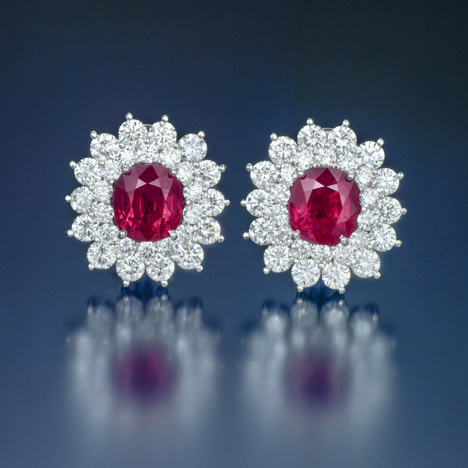 Ruby and diamond earrings from Mong Hsu Ruby and diamond earrings from Mong Hsu