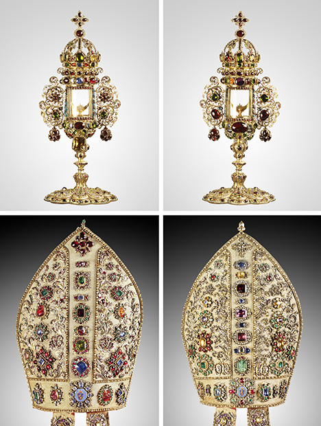 Monstrance and miter from the Archbishops and Prince-Electors of Trier Monstrance and miter from the Archbishops and Prince-Electors of Trier