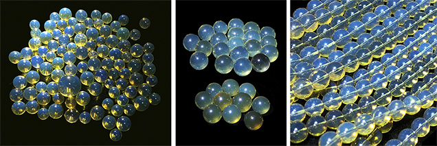 Blue amber beads from the Dominican Republic, Mexico, and Myanmar Blue amber beads from the Dominican Republic, Mexico, and Myanmar