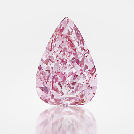 Figure 2. The 18.18 ct Fortune Pink sold in Geneva for $28.9 million. Courtesy of Christie’s.
