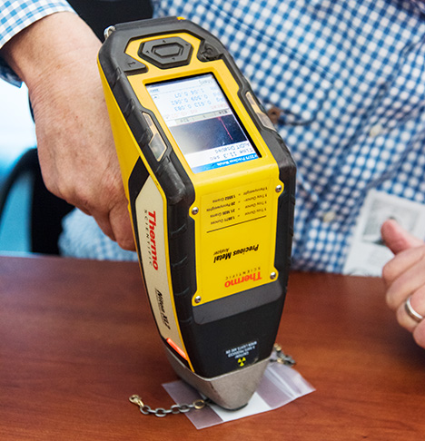 Figure A-2. The Thermo Scientific Niton XL2 is the portable XRF device used by GIA to quickly test precious metals. Photo by Emily Lane; courtesy of Hallock Coin. Figure A-2. The Thermo Scientific Niton XL2 is the portable XRF device used by GIA to quickly test precious metals. Photo by Emily Lane; courtesy of Hallock Coin.