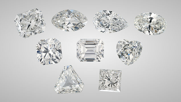 Figure 10. Fancy-shaped diamonds such as these offer a multiplicity of design possibilities for consumers to explore. Photos by Robert Weldon. Figure 10. Fancy-shaped diamonds such as these offer a multiplicity of design possibilities for consumers to explore. Photos by Robert Weldon.