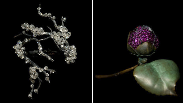 JAR bracelet and camellia brooch
