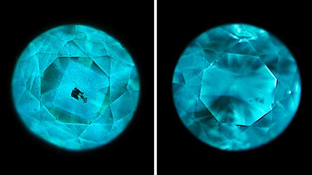 DiamondView imaging of HPHT synthetic diamond melee DiamondView imaging of HPHT synthetic diamond melee