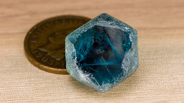Rough sapphire after heating.
