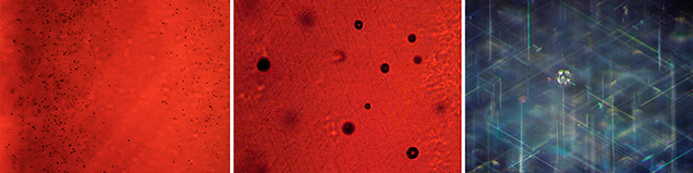 Gas bubbles in Wiede’s synthetic star corundum Gas bubbles in Wiede’s synthetic star corundum